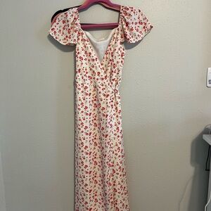 Altar'd State pink and White Floral Maxi Dress
